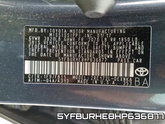 5YFBURHE8HP636877 фото 2