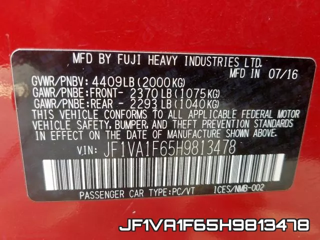 JF1VA1F65H9813478 фото 2