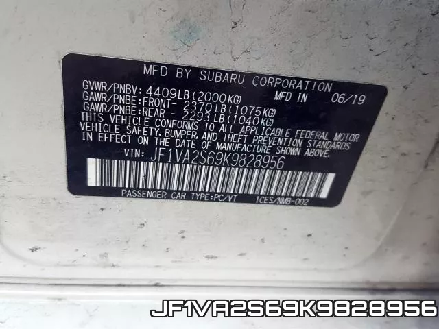JF1VA2S69K9828956 фото 2