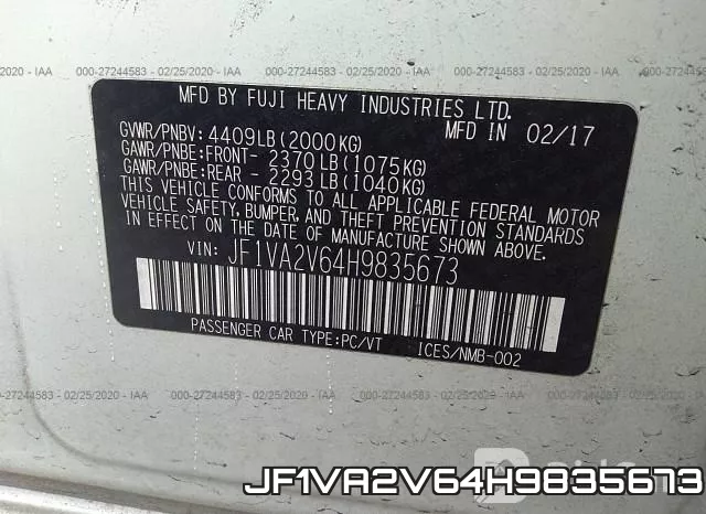 JF1VA2V64H9835673 фото 10
