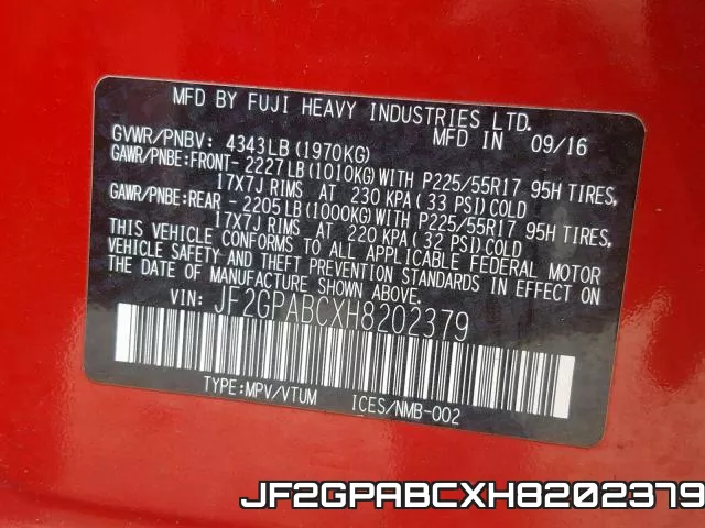 JF2GPABCXH8202379 фото 2