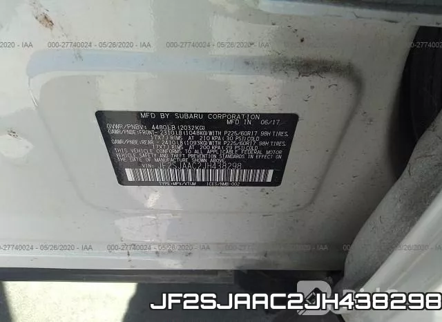 JF2SJAAC2JH438298 фото 10