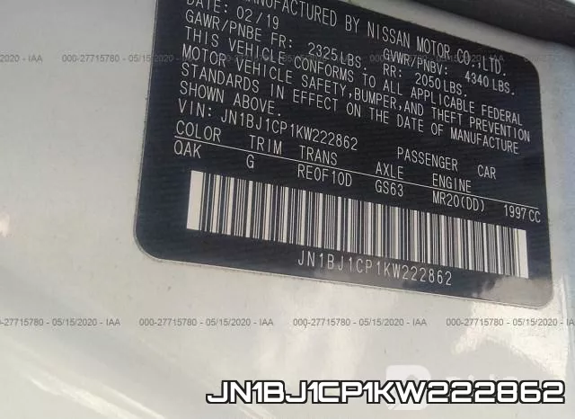 JN1BJ1CP1KW222862 фото 10