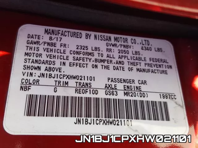 JN1BJ1CPXHW021101 фото 2