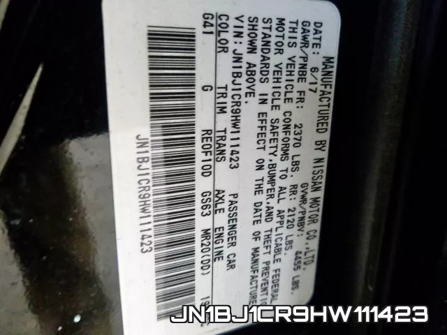 JN1BJ1CR9HW111423 фото 2