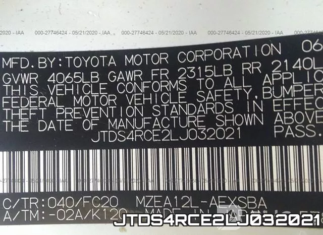 JTDS4RCE2LJ032021 фото 10
