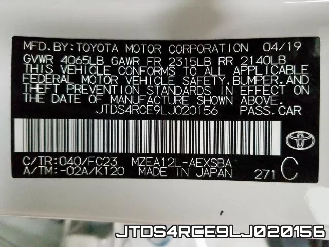 JTDS4RCE9LJ020156 фото 2