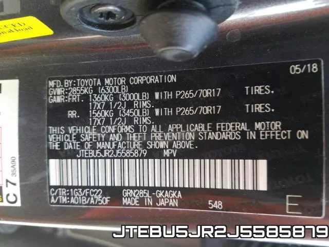JTEBU5JR2J5585879 фото 2