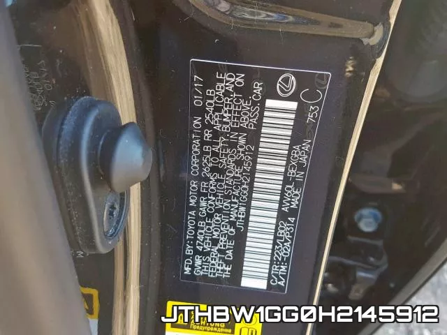JTHBW1GG0H2145912 фото 2