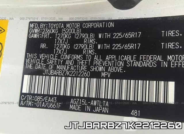 JTJBARBZ7K2212260 фото 10