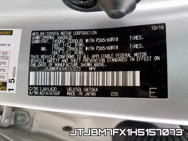 JTJBM7FX1H5157073 фото 2