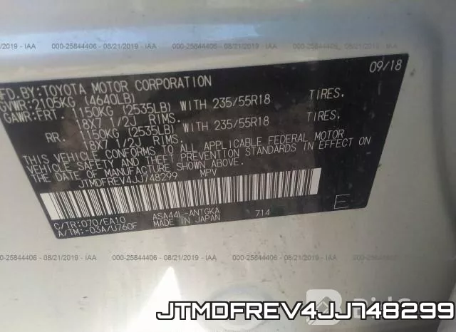 JTMDFREV4JJ748299 фото 10