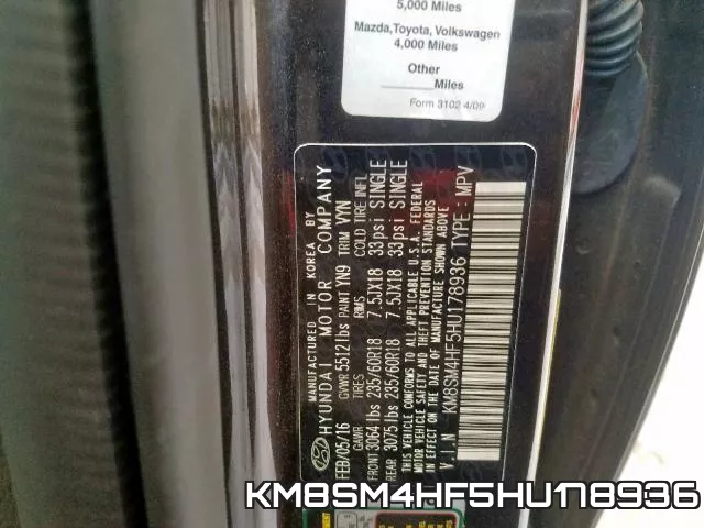 KM8SM4HF5HU178936 фото 2