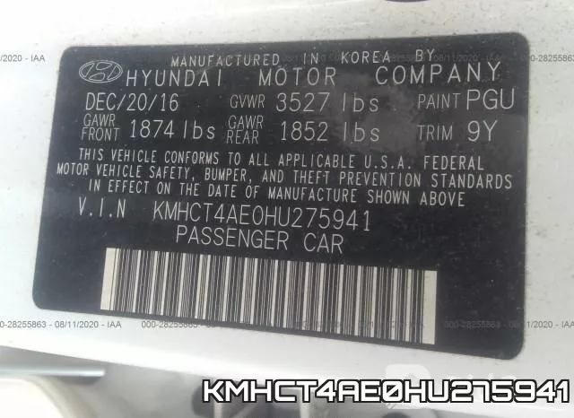 KMHCT4AE0HU275941 фото 10
