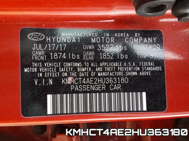 KMHCT4AE2HU363180 фото 2