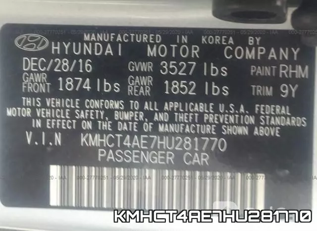 KMHCT4AE7HU281770 фото 10