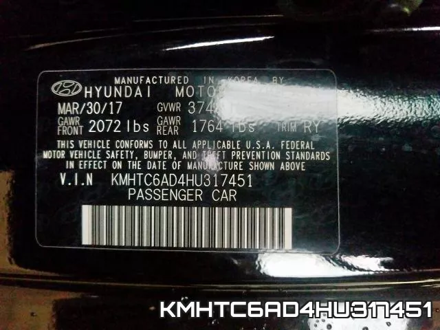 KMHTC6AD4HU317451 фото 2