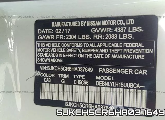 SJKCH5CR6HA037649 фото 10