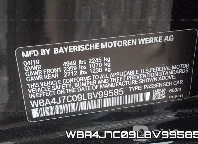 WBA4J7C09LBV99585 фото 10