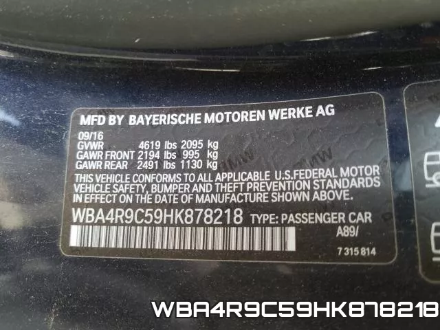WBA4R9C59HK878218 фото 2