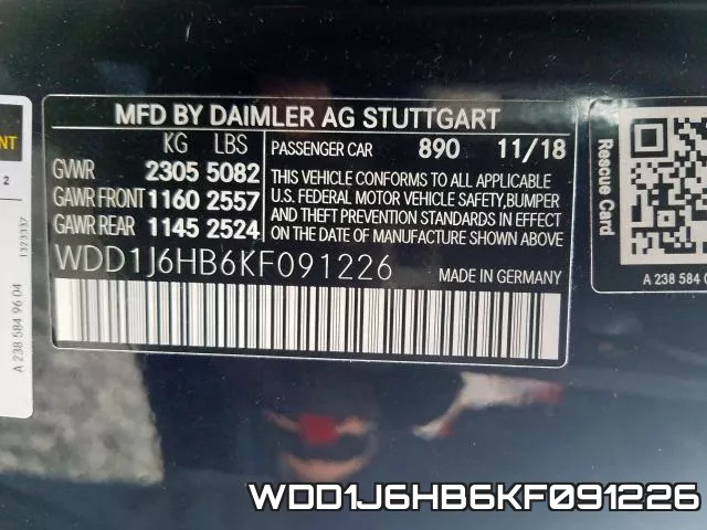 WDD1J6HB6KF091226 фото 2