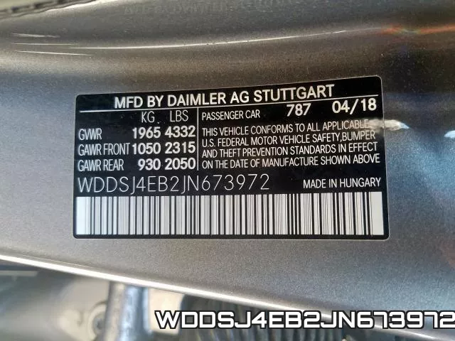 WDDSJ4EB2JN673972 фото 2