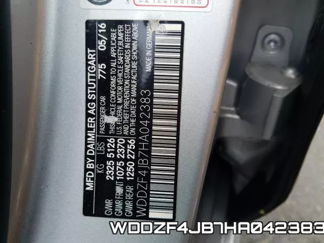 WDDZF4JB7HA042383 фото 2