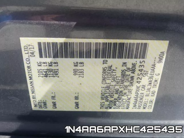 1N4AA6APXHC425435 фото 2