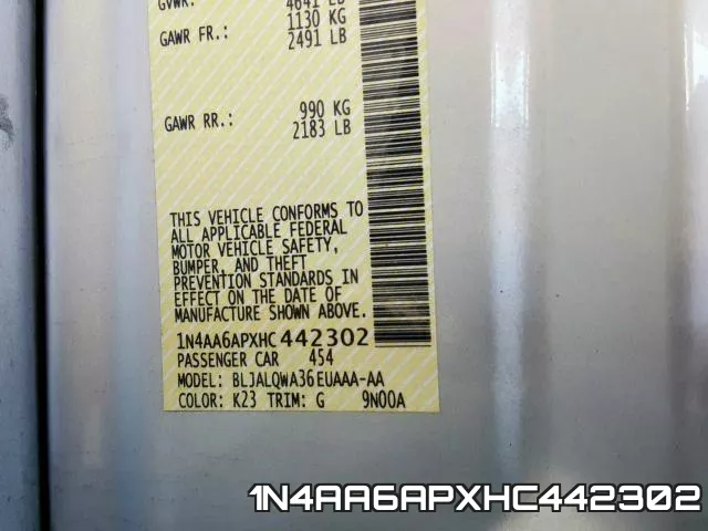 1N4AA6APXHC442302 фото 2
