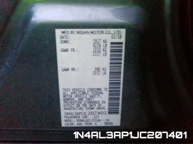 1N4AL3AP1JC207401 фото 2