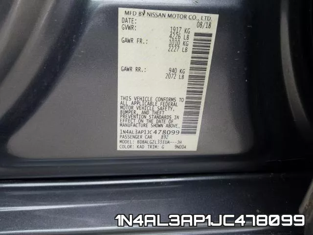 1N4AL3AP1JC478099 фото 2