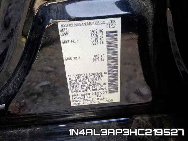 1N4AL3AP3HC219527 фото 2