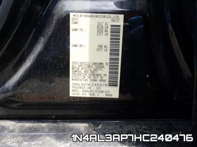 1N4AL3AP7HC240476 фото 2