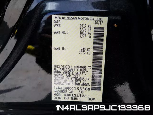 1N4AL3AP9JC133368 фото 2