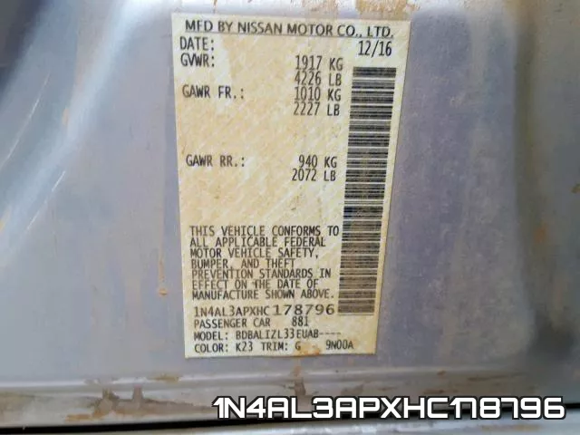 1N4AL3APXHC178796 фото 2