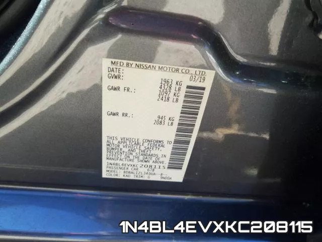 1N4BL4EVXKC208115 фото 2