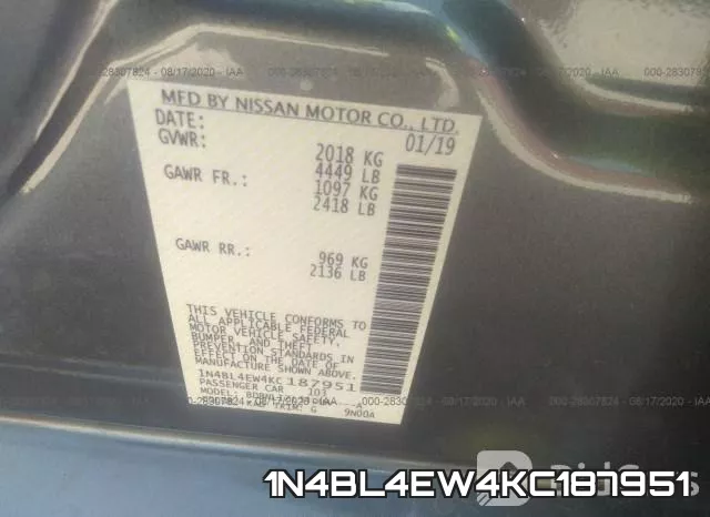 1N4BL4EW4KC187951 фото 10