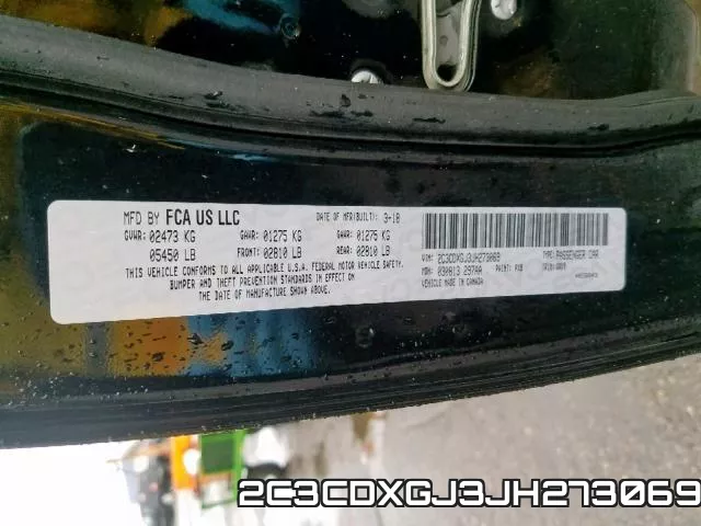 2C3CDXGJ3JH273069 фото 2