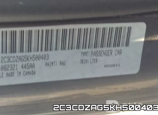 2C3CDZAG5KH500403 фото 10