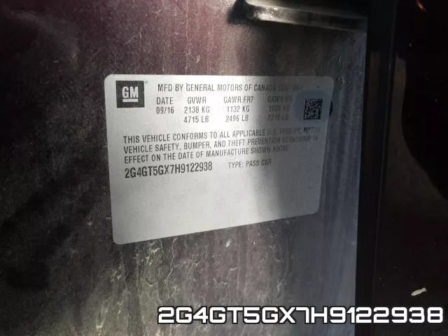 2G4GT5GX7H9122938 фото 2