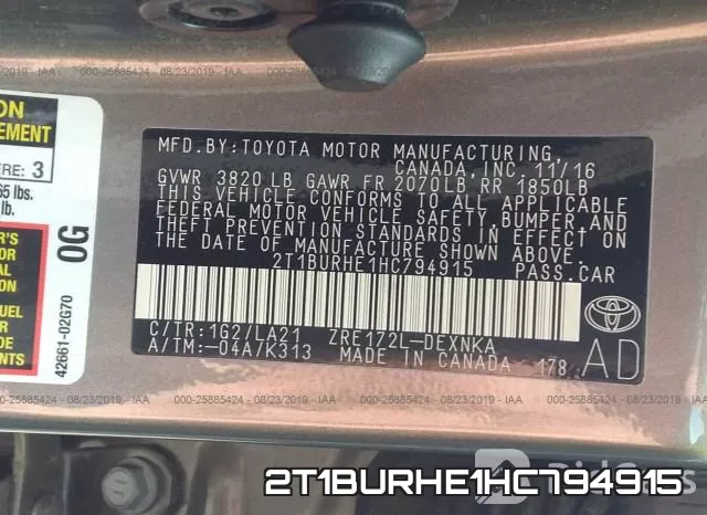 2T1BURHE1HC794915 фото 10
