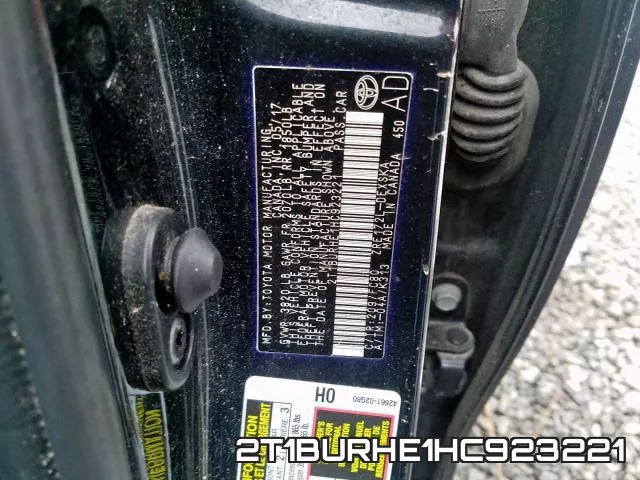 2T1BURHE1HC923221 фото 2