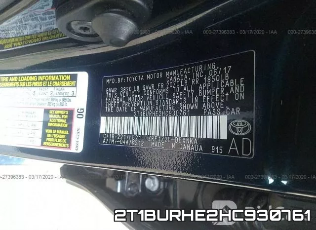 2T1BURHE2HC930761 фото 10