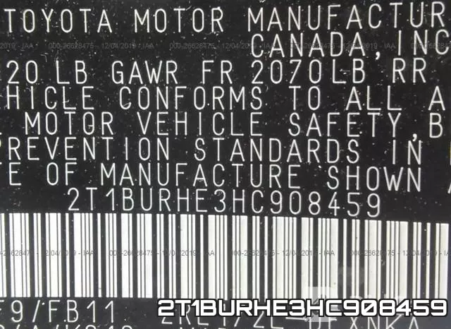 2T1BURHE3HC908459 фото 10
