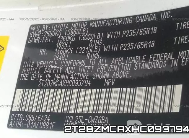 2T2BZMCAXHC093794 фото 10