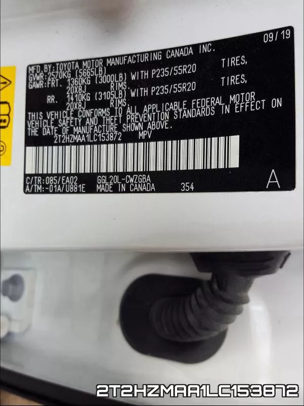 2T2HZMAA1LC153872 фото 2
