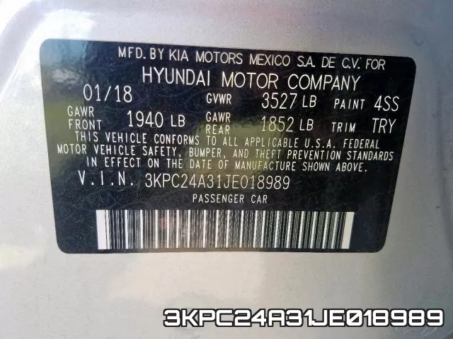 3KPC24A31JE018989 фото 2