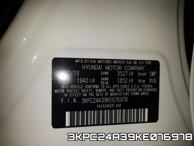 3KPC24A39KE076978 фото 2