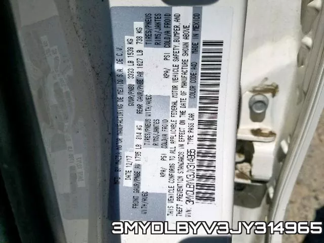 3MYDLBYV3JY314965 фото 2
