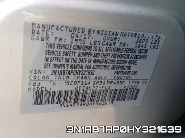 3N1AB7AP0HY321639 фото 2